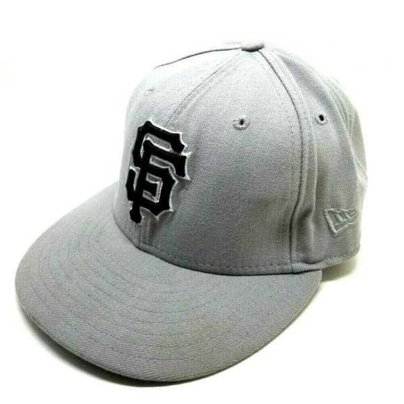 New Era MLB San Francisco Giants Baseball 59fifty 7" Hat Cap Gray Black Letters - Picture 3 of 6